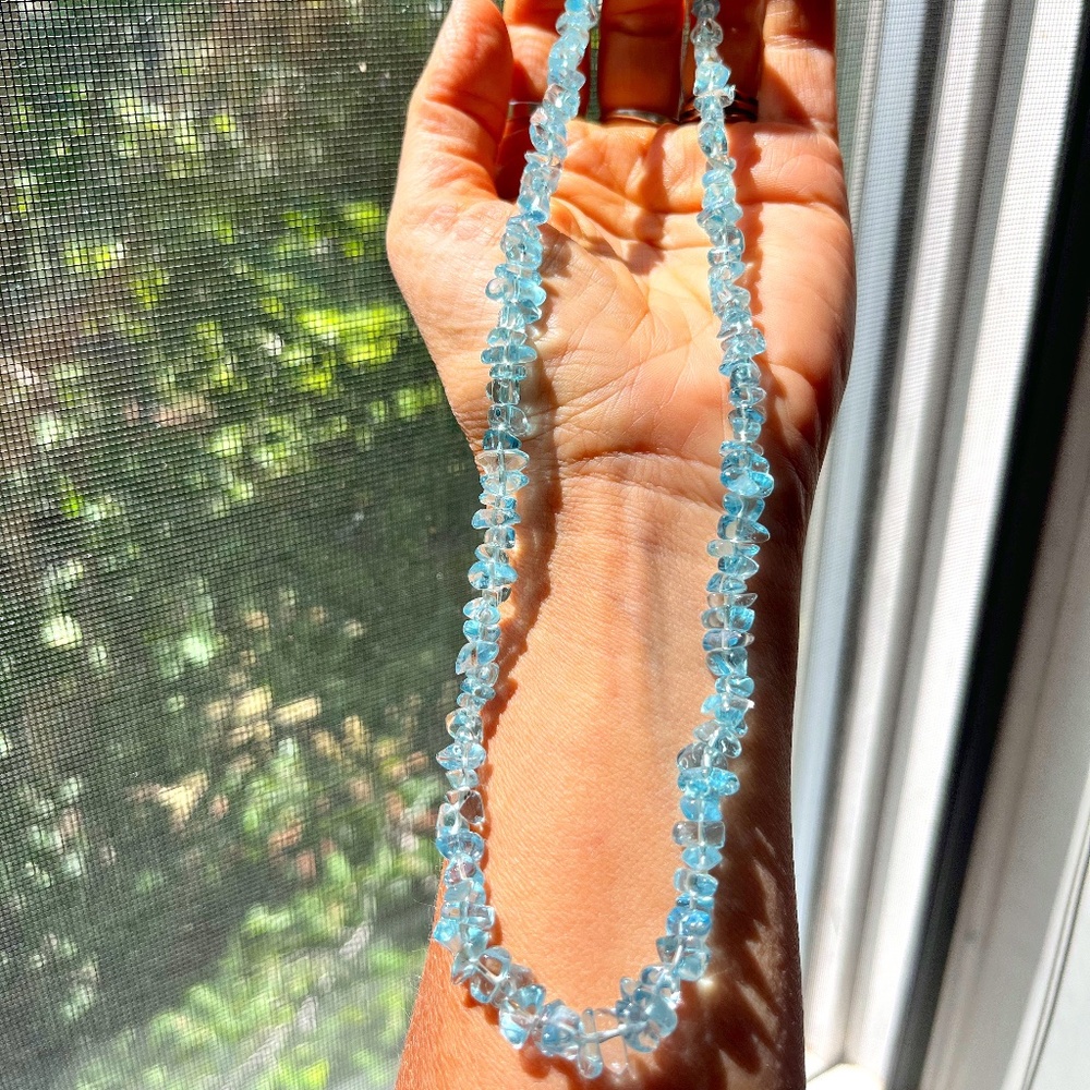 Gemisphere Therapeutic Gemstones Aquamarine Necklace  Illumination 18" 135 cts